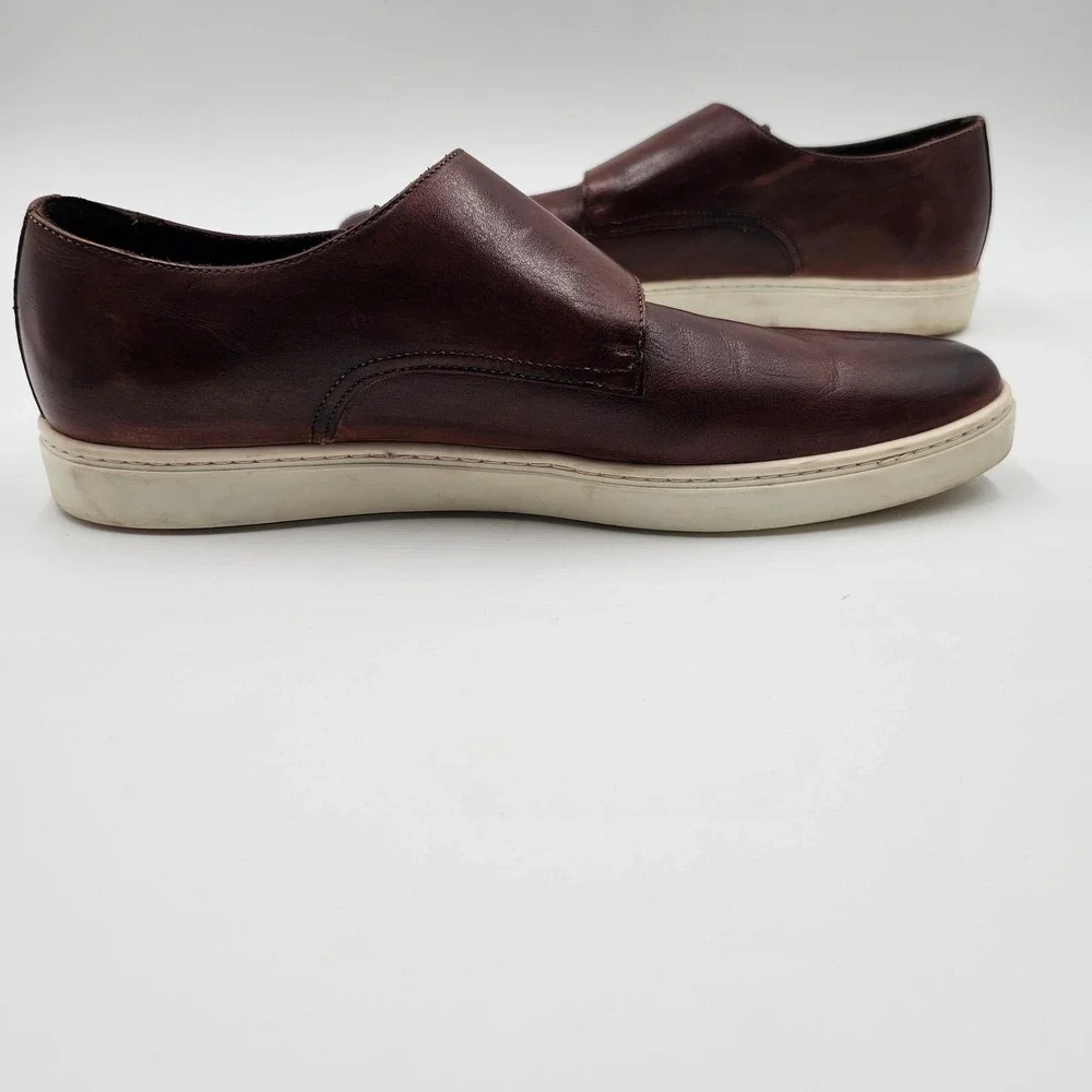G.‎ Brown Mens Double Monk Strap Leather Sneakers Brown Burnished 2586 Size 11